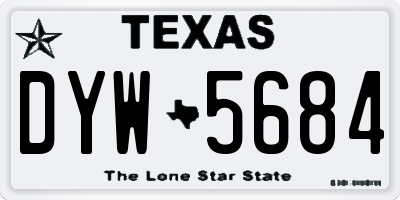 TX license plate DYW5684