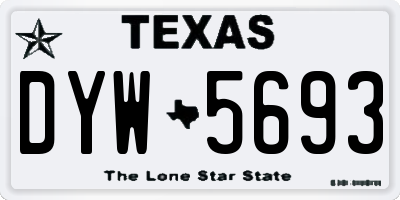 TX license plate DYW5693