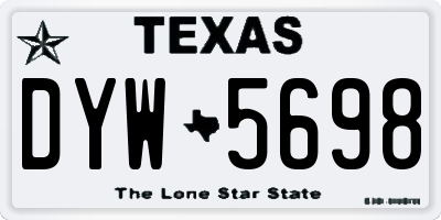 TX license plate DYW5698
