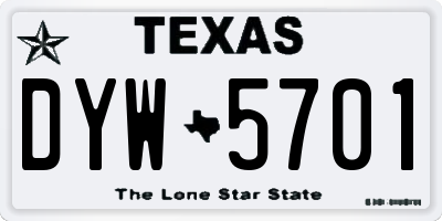TX license plate DYW5701