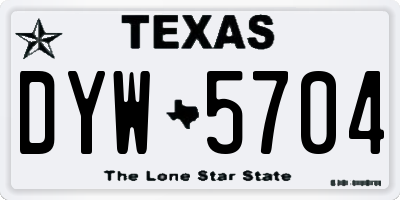 TX license plate DYW5704
