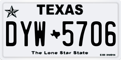 TX license plate DYW5706
