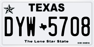 TX license plate DYW5708