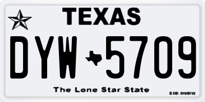 TX license plate DYW5709