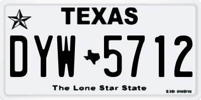 TX license plate DYW5712