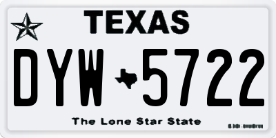 TX license plate DYW5722