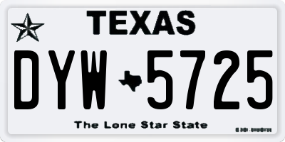 TX license plate DYW5725