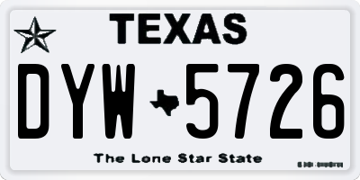 TX license plate DYW5726