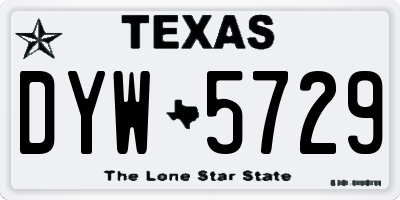 TX license plate DYW5729