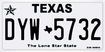 TX license plate DYW5732