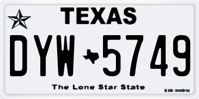 TX license plate DYW5749