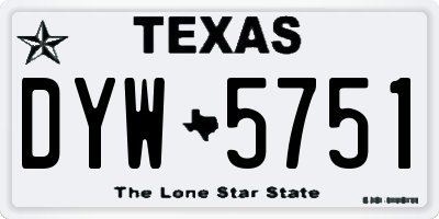 TX license plate DYW5751