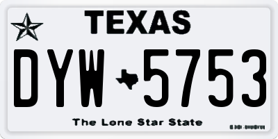 TX license plate DYW5753