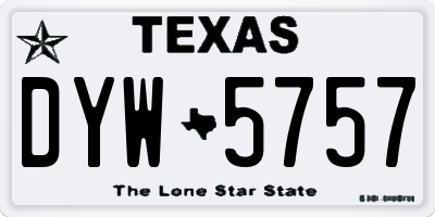 TX license plate DYW5757
