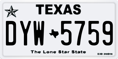 TX license plate DYW5759