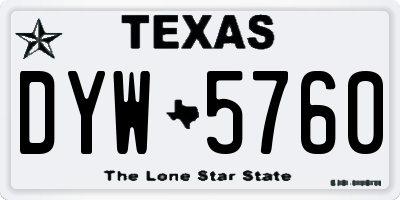 TX license plate DYW5760