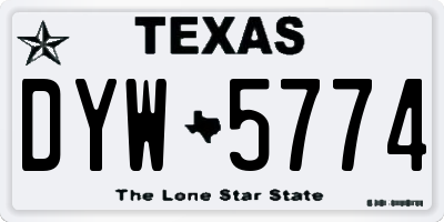 TX license plate DYW5774