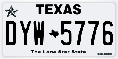 TX license plate DYW5776
