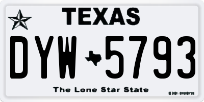 TX license plate DYW5793