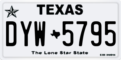 TX license plate DYW5795