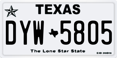 TX license plate DYW5805