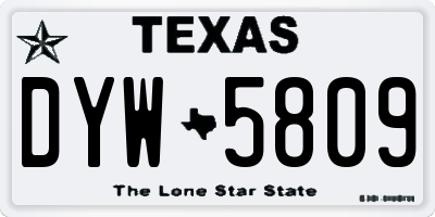 TX license plate DYW5809