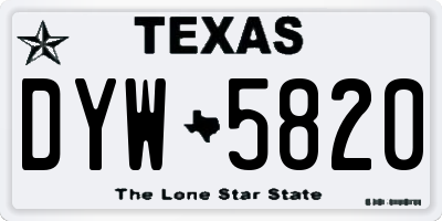 TX license plate DYW5820