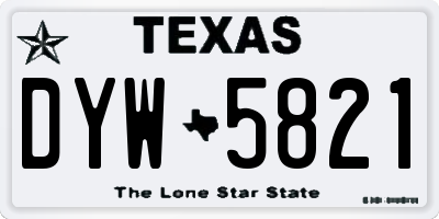 TX license plate DYW5821