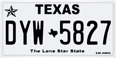 TX license plate DYW5827