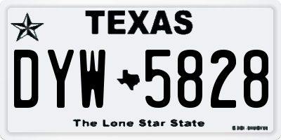 TX license plate DYW5828