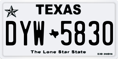TX license plate DYW5830