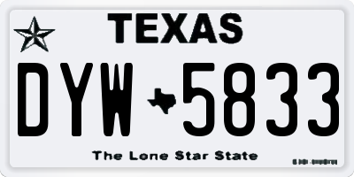 TX license plate DYW5833