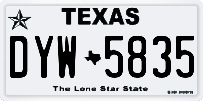 TX license plate DYW5835