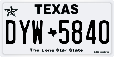 TX license plate DYW5840