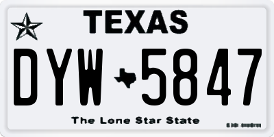 TX license plate DYW5847