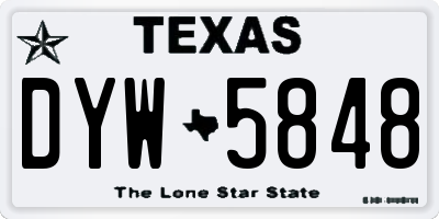 TX license plate DYW5848