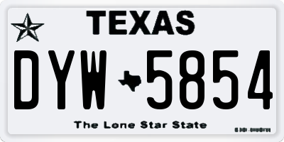 TX license plate DYW5854