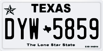 TX license plate DYW5859