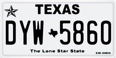 TX license plate DYW5860