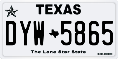 TX license plate DYW5865