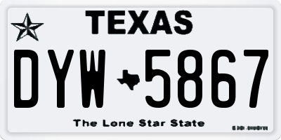 TX license plate DYW5867