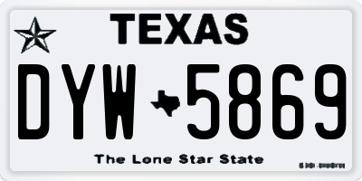TX license plate DYW5869