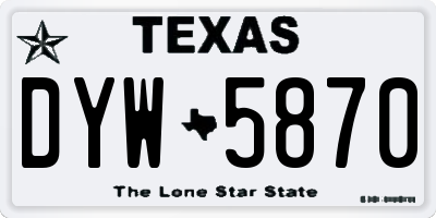 TX license plate DYW5870