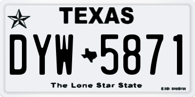 TX license plate DYW5871