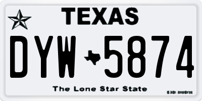 TX license plate DYW5874
