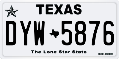 TX license plate DYW5876