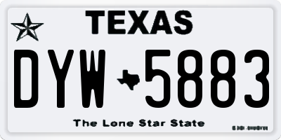 TX license plate DYW5883