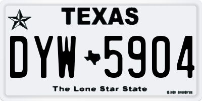 TX license plate DYW5904