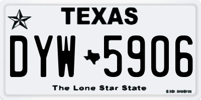 TX license plate DYW5906