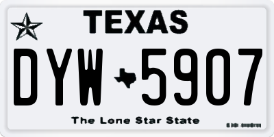 TX license plate DYW5907